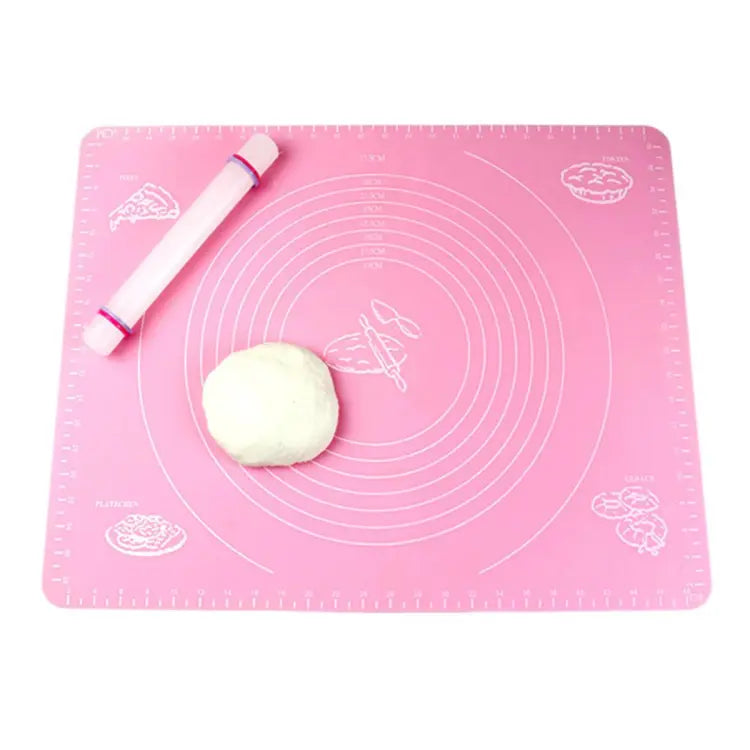 Silicone Baking Roti Mat With Measurements Heat Resistant | Non Stick Flour Rolling Mat | Baking Kneading Dough Pad - Big Size (Random Color)