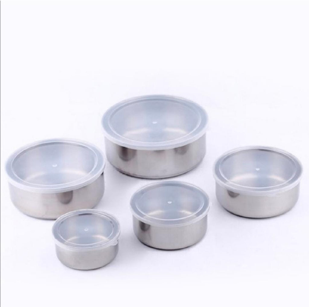 Premium 5pc Set Stainless Steel Bowl with Lid