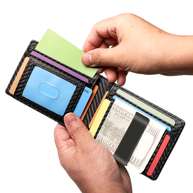 RFID Money Clip Card Holder �Slim Wallet with 12 Card Slots