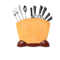3-Compartment Dinnerware & Cutlery Organizer Basket (Random Color)