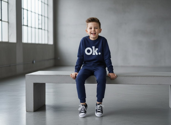 OK Printed Sweatshirt & Pajama Trouser Tracksuit for Kids | Winter Warm Fleece Clothing Set Outfit for Boys & Girls �Cozy & Trendy small