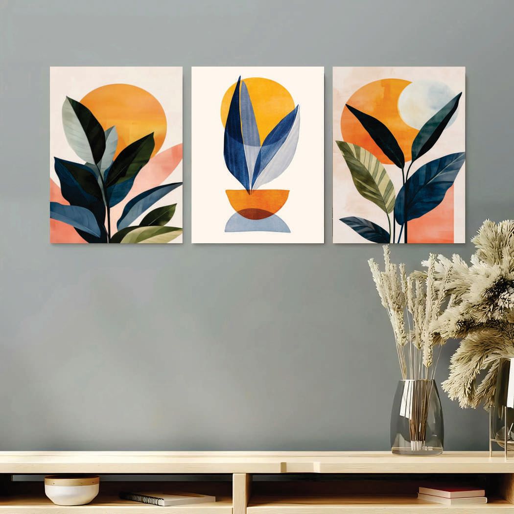 Set of 3 Premium Wall Art Photo Tiles �Modern Home Decor Sets 8x11