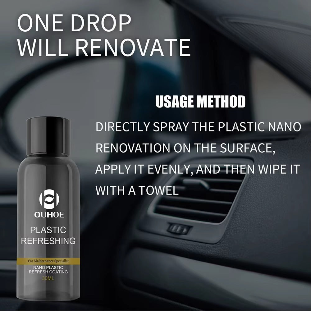 Ouhue Plastic Refreshing Nano Coating �Advanced Car Interior And Exterior Plastic Restorer For A Like-New Shine And Long-Lasting Protection
