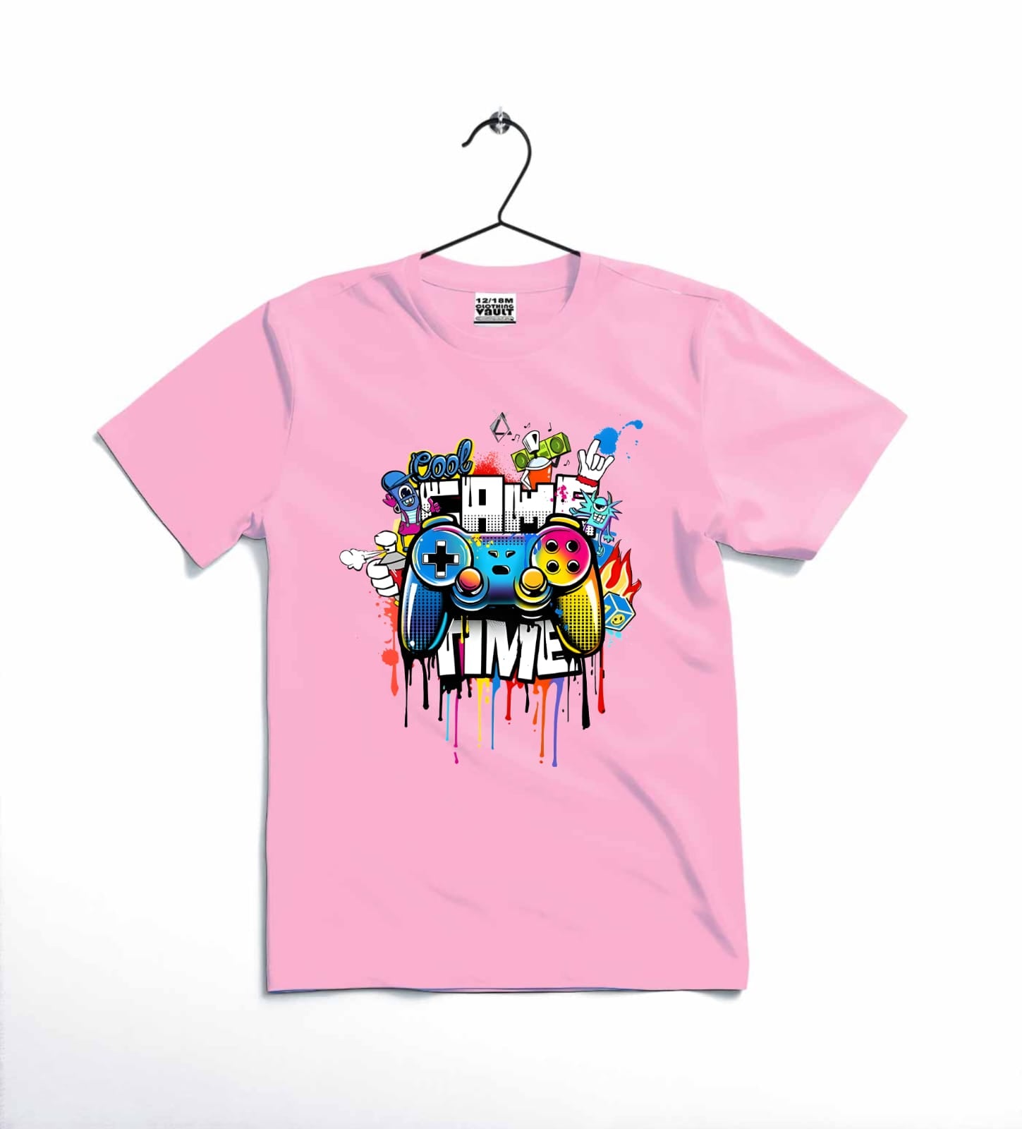 Game Time Printed Kids T Shirt Stylish Casual Comfortable Daily Wear For Boys And Girls 12 to 18 months/Red