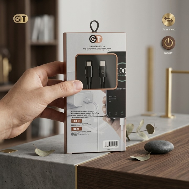 GT Type C to Type C Fast Charging Cable High Speed USB-C Data Cable