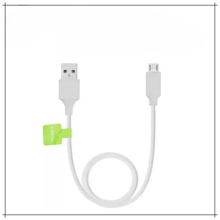 Infinix Copper Fast Charging Micro USB Data Cable �Durable White Charging & Sync Cable for Android Devices