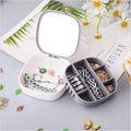 Portable Mini Jewelry Storage Box with Built-In Mirror �Compact Travel Organizer for Rings, Earrings, and Necklaces (Model LD-988)