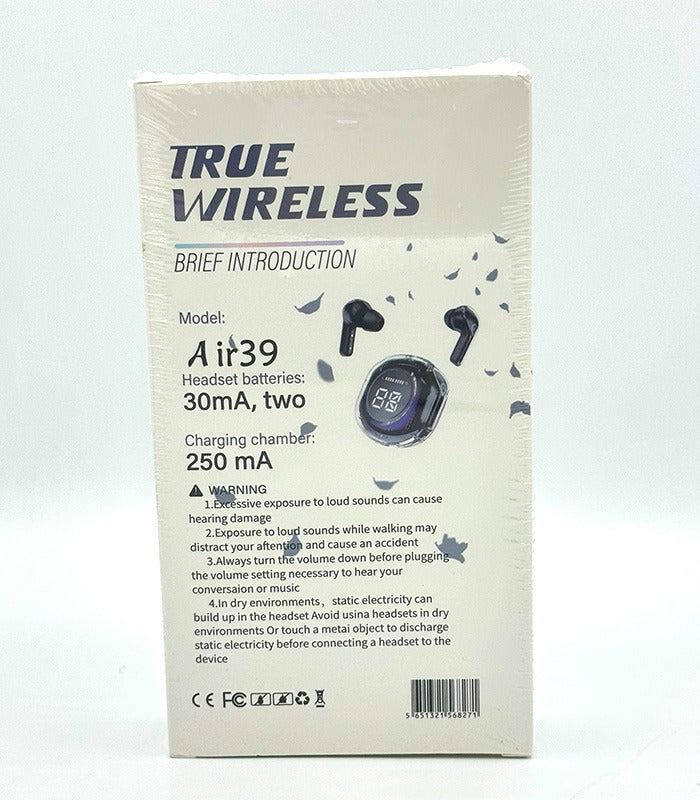 Air39 Wireless Earbuds | Bluetooth 5.3 | Clear Sound | Heavy Bass | Noise Reduction |? LED Display - Random Color