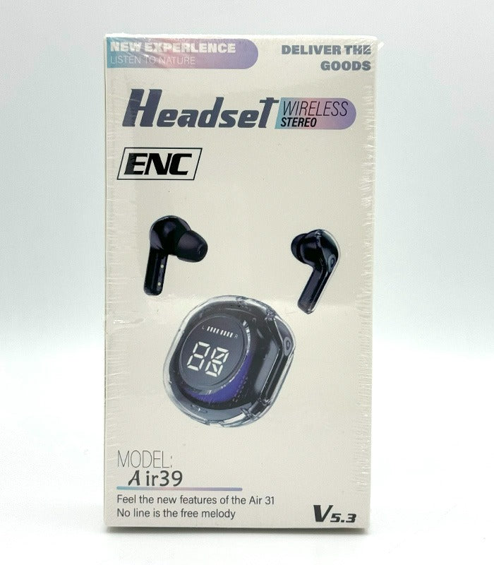 Air39 Wireless Earbuds | Bluetooth 5.3 | Clear Sound | Heavy Bass | Noise Reduction |? LED Display - Random Color