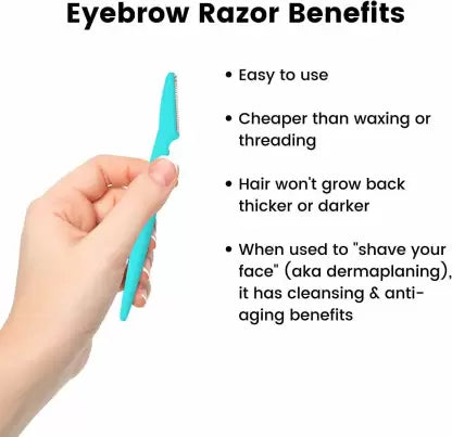 Tinker Eyebrow and Face Razor Set �Pack of 3 Plastic Razors for Precise and Gentle Hair Removal(Random Color)
