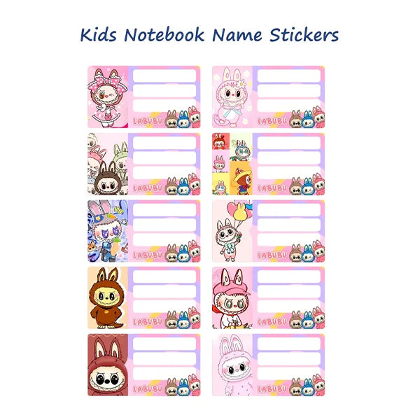 Labubu School Name Tags Stickers Full Sheet – photo 2