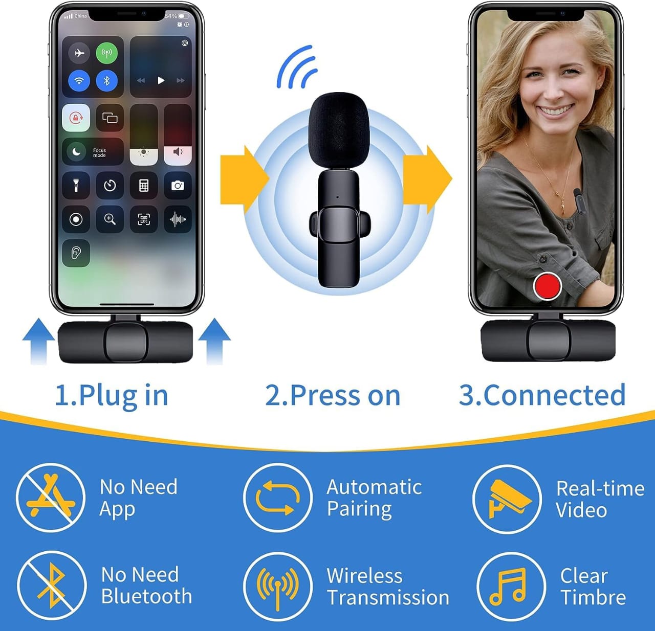 K9 Professional Wireless Lavalier Lapel Microphone For