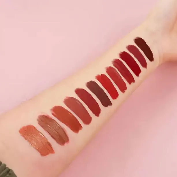 Pack of 12 WaterProof Matte Nude Redish Shades Lipgloss