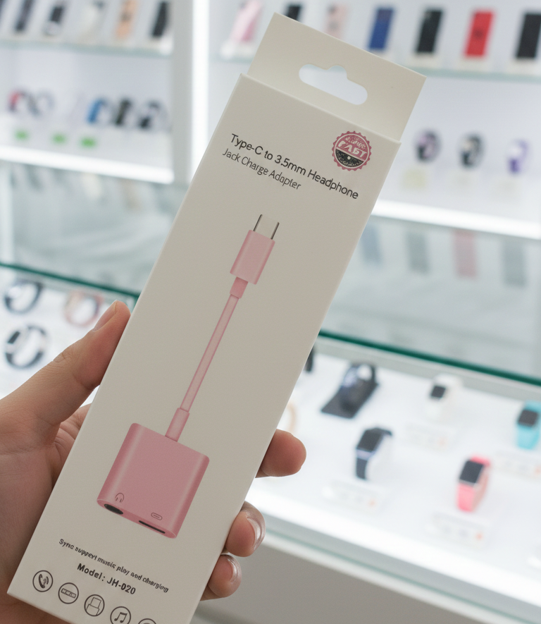 SUPEN FAST Type C To 3.5mm Headphone Jack Charge Adapter Durable Quality Easy Connectivity (Random Color)