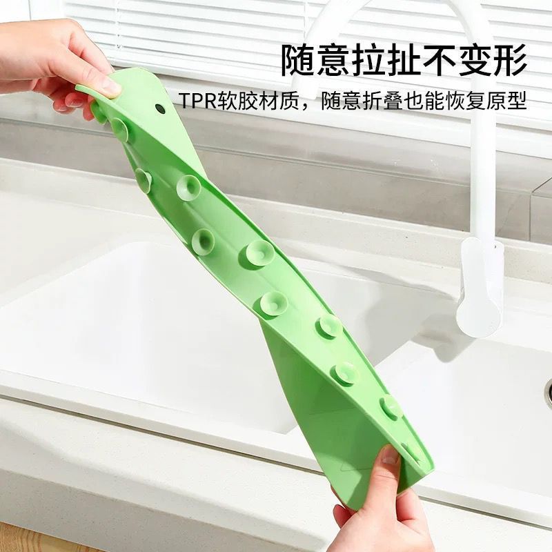 Silicone Sink Splash Guard With Suction �Flexible Water Splash Stopper for Kitchen & Bathroom Faucets, Countertops & Cleaning Protection (Random Color)