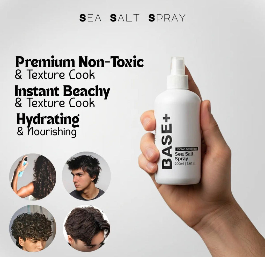 Base+ Sea Salt Spray �Natural Beach Waves & Volume Boost ( 6.6 fl oz) Hair Styling Mist - 200ml