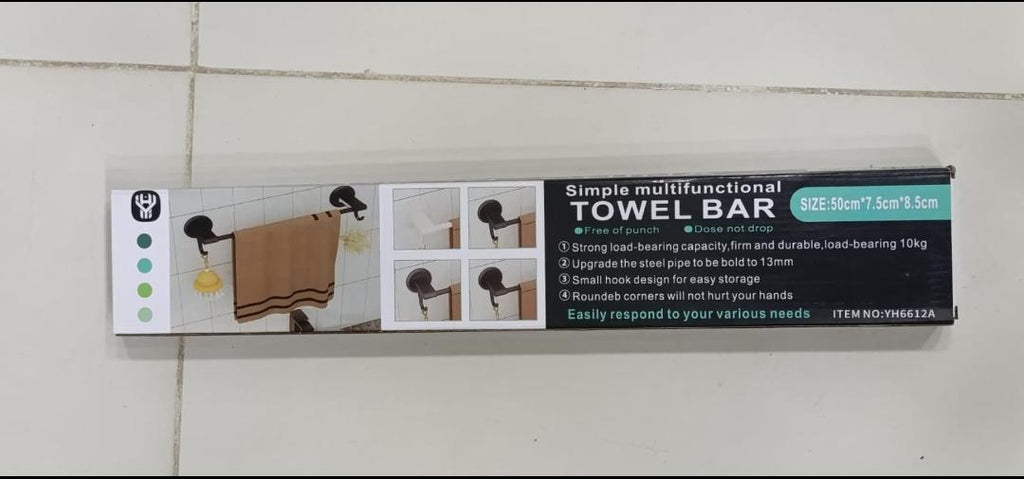 Simple Multifunctional Towel Bar | No-Drill Wall Mounted Bathroom Organizer | Strong Load-Bearing 10kg | 50cm