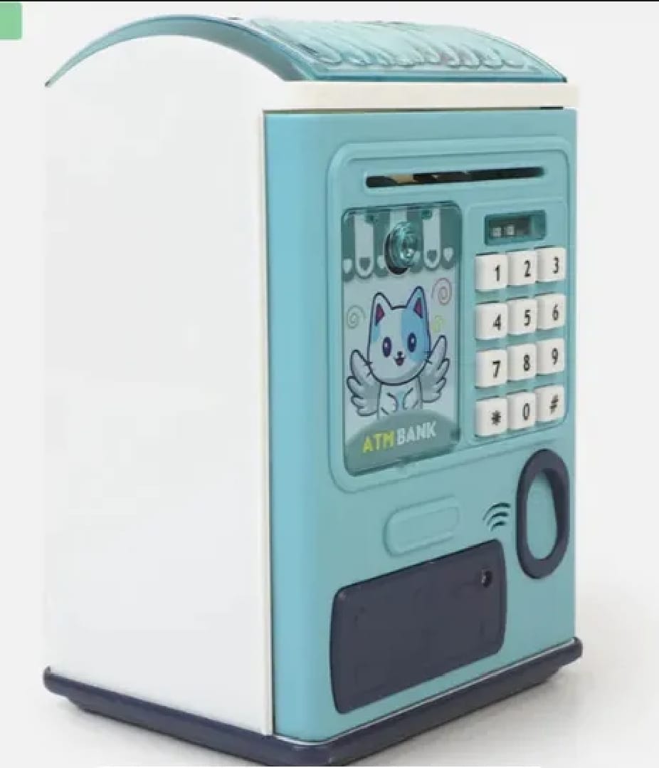 Creative Money Box ATM Machine | Password & Fingerprint Protection | Kids Savings Bank | Music & Auto Roll ( Random Colour And Design)