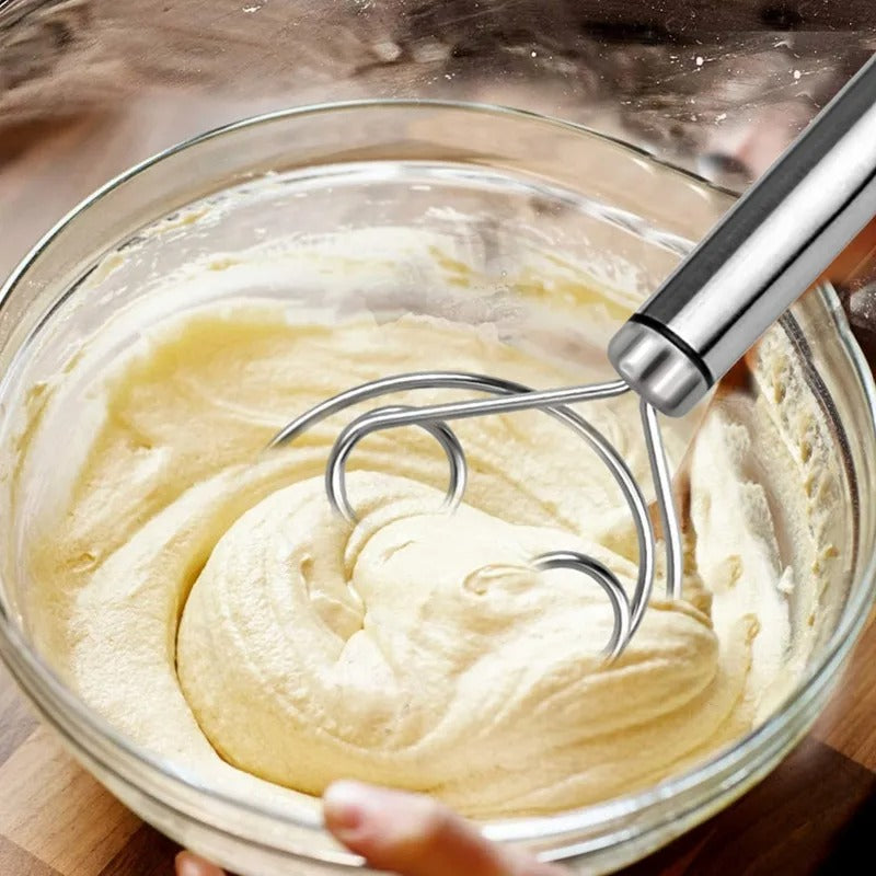 Manual Non Stick Steel Flour Cream  Mixer Beater | Dough Whisk Mixer, Kitchen Baking Blender Tool