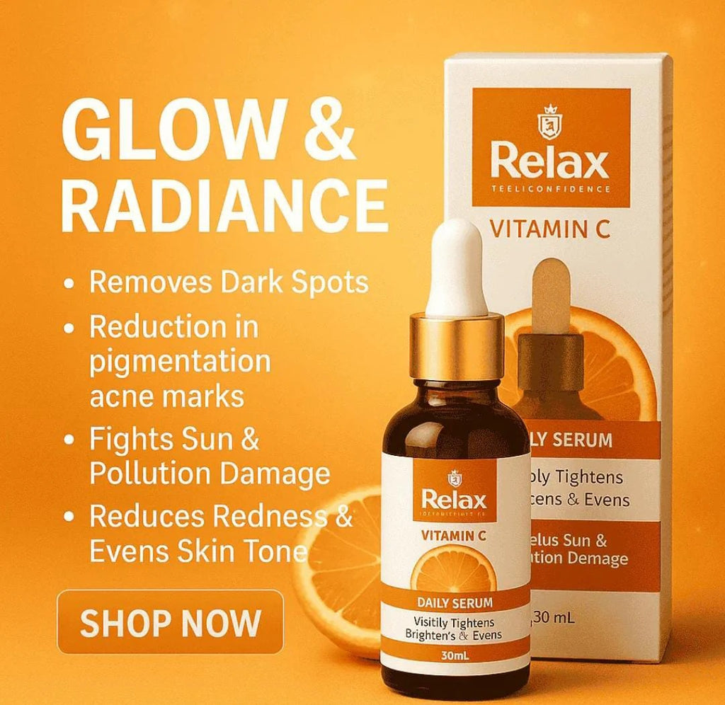Relax Vitamin C Daily Face Serum �Brightening, Anti-Aging & Hydrating Formula For Healthy Radiant Skin (30ml)