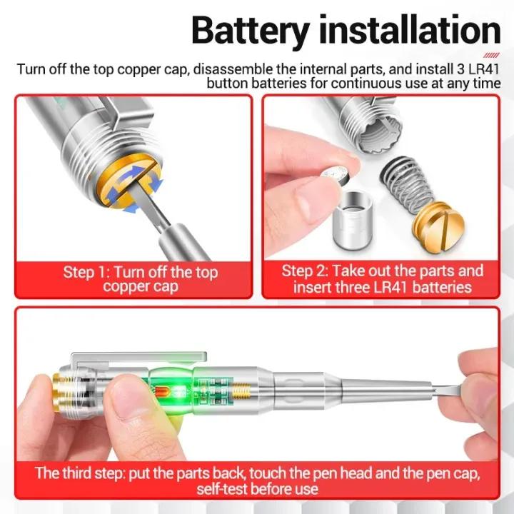 Smart Electric Voltage Tester Pen with Screwdriver Function | AC/DC Circuit Tester with LED Indicator