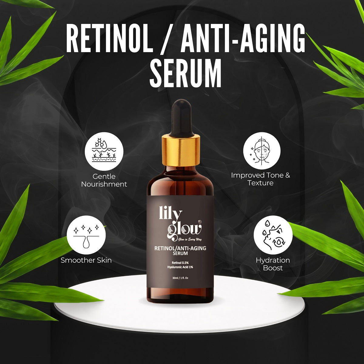 Lily Glow Retinol Anti-Aging Serum for Face �Wrinkle Repair, Skin Tightening & Night Care (30ml)