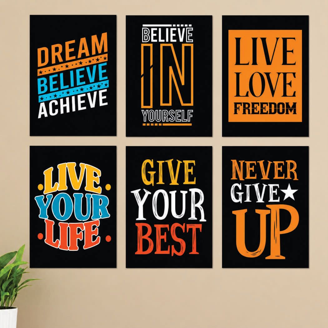 Set of 6 Premium Wall Art Photo Tiles �Modern Home Decor Sets 8x11