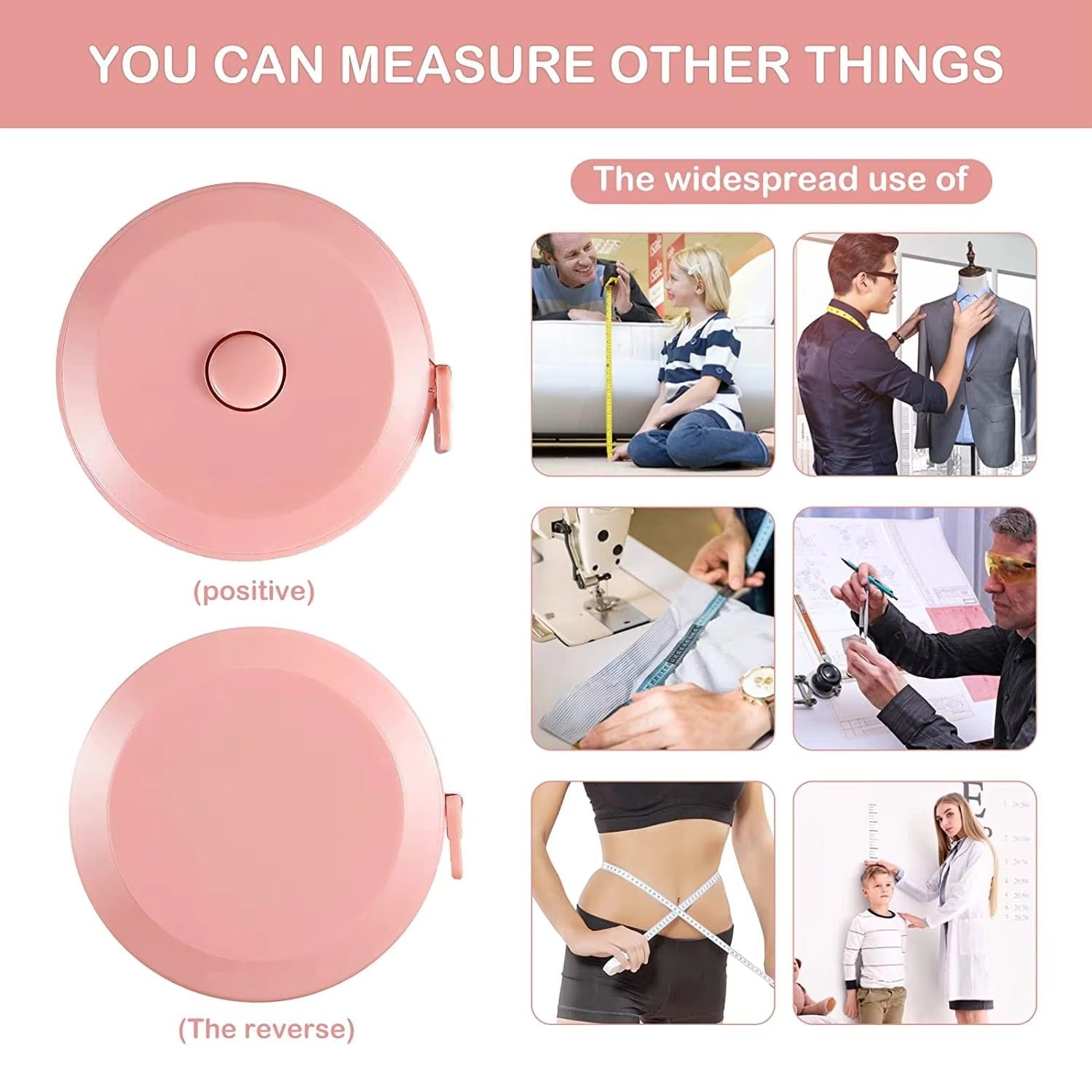 Measuring Tape 60-Inch / 1.5 Meter �Pack of 5 Durable Flexible Tapes for Sewing, Crafting & Daily Use. ( Random Color)
