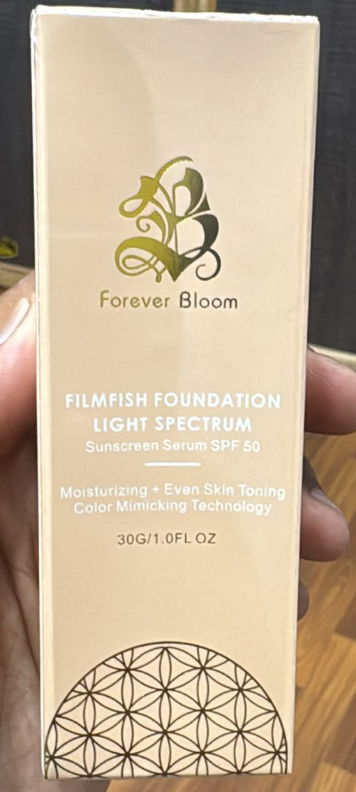 Forever Bloom Filmfish Foundation Light Spectrum Sunscreen Serum SPF 50 Moisturizing Formula 30g