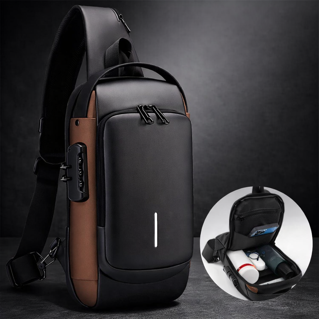 Premium Anti-Theft Sling Bag with Password Lock �High-Capacity Crossbody Shoulder Chest Pack with Smooth Zipper for Travel, Tech, and Daily Commuting
