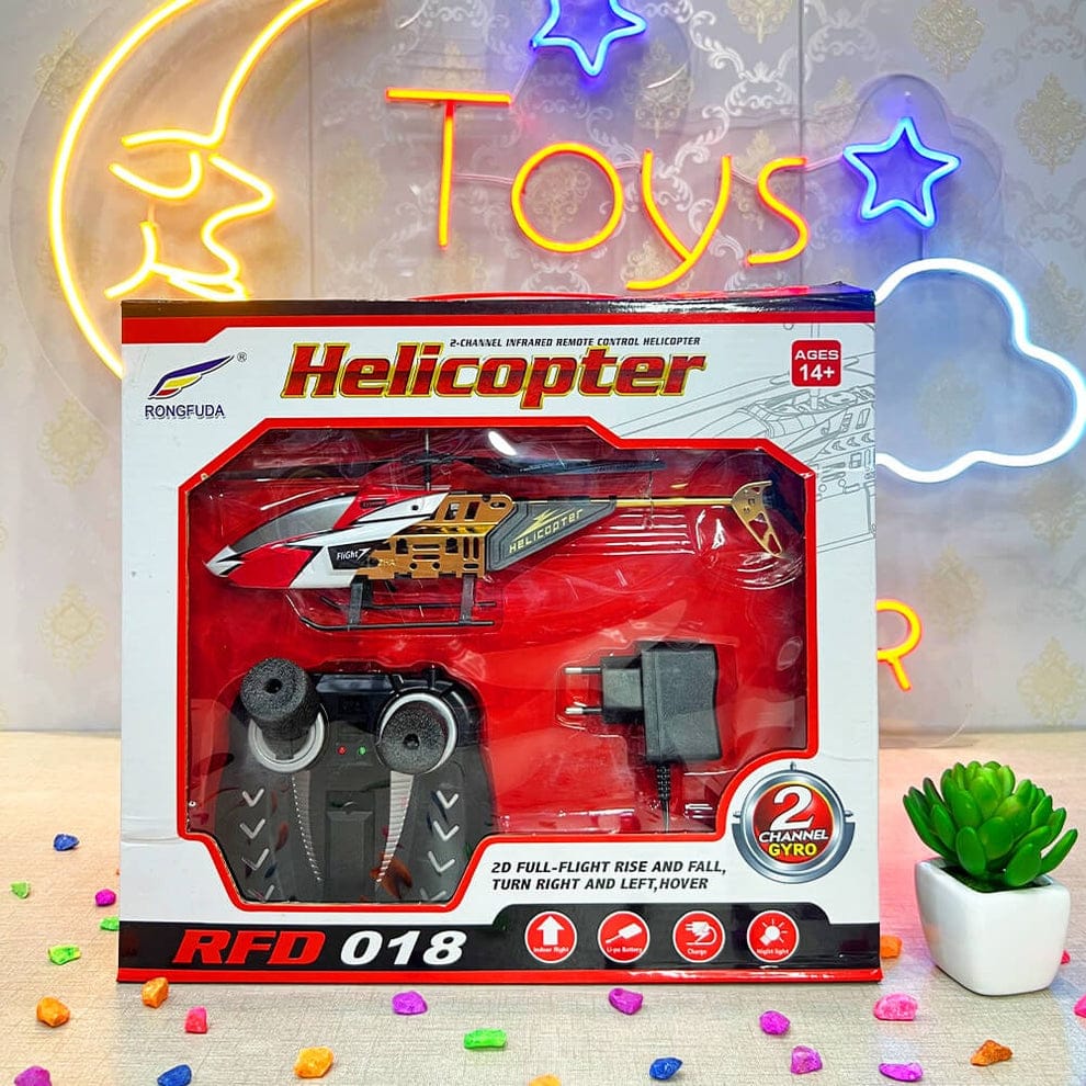 Remote Control Helicopter RFD-018 | 2D Full Flight | Rechargeable Li-Po Battery | Night Light Feature (Random Colour)