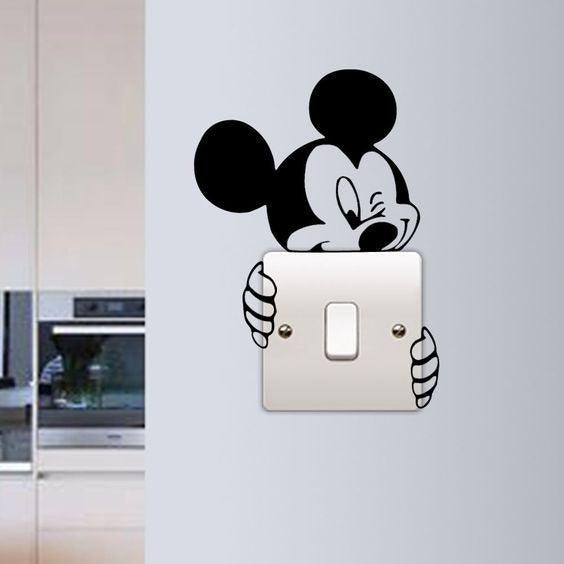 Miki Mouse Shape Wooden Wall Art �Cute Animal Design Decorative Wooden Piece For Home, Kids Room, Or Office Wall Decor (5 Inches)