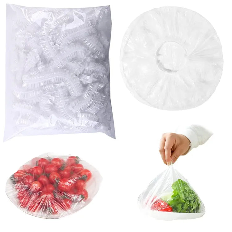 100pc Disposable Cling Film Cover Household Refrigerator Food Fruit Preservation Cover Dust-proof Plastic Fresh-keeping Cover.