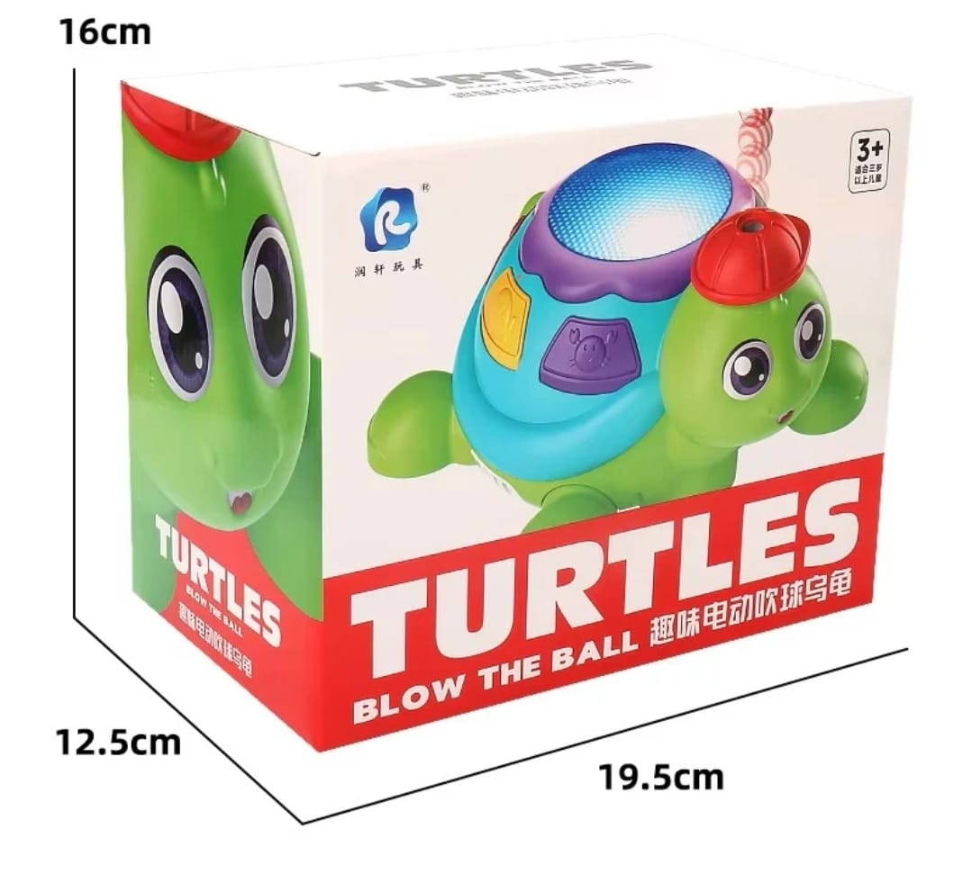 Blow the Ball Turtle Toy with Music & Lights �Fun Interactive Play for Kids