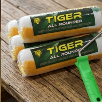 Tiger All-Rounder 9-Inch Professional Paint Roller �Multi-Purpose Wall Painting Tool with Ergonomic Green Handle �High-Absorbency 9" Roller for Smooth & Textured Walls