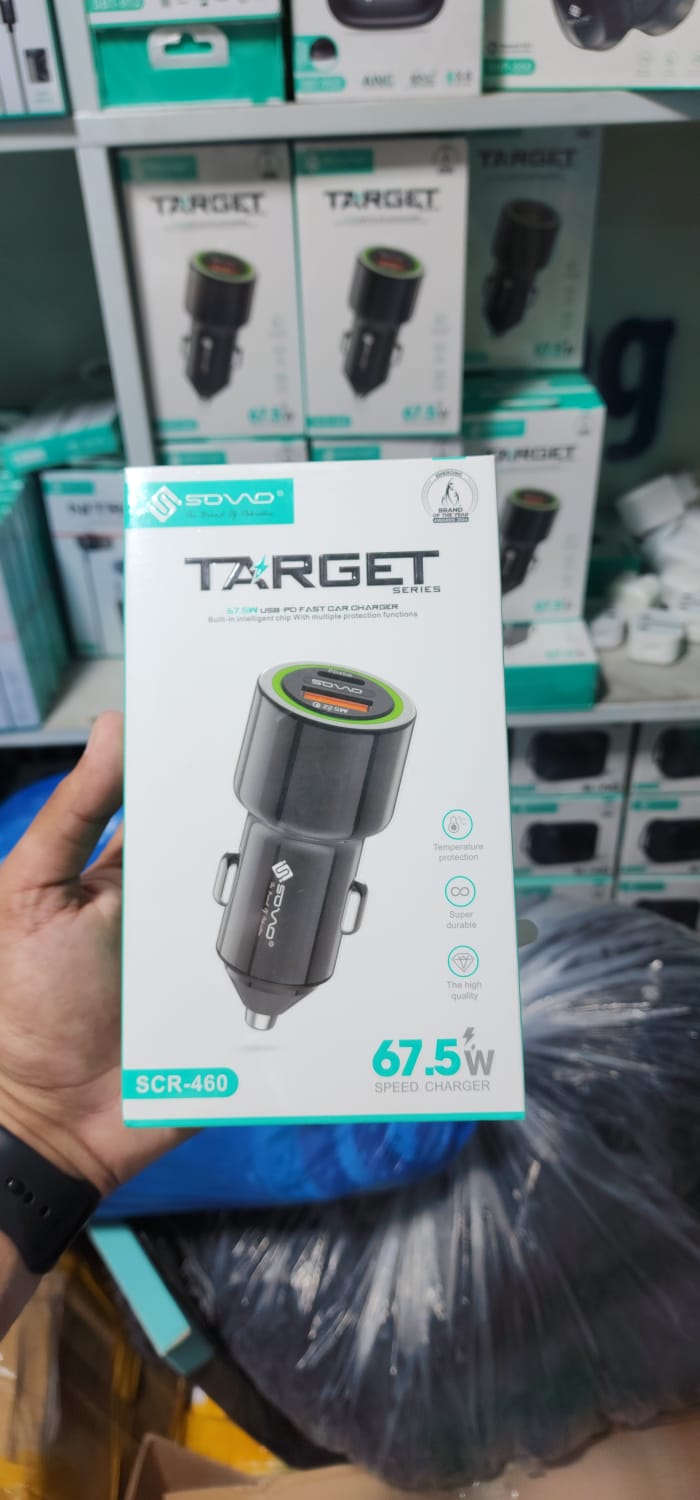 SOVO Fast Car Charger with USB PD, QC 3.0 and Super VOOC Support for All Mobile Devices