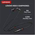 Lenovo HE05X Bluetooth 5.0 Magnetic Neckband Earphones with Mic �8 Hours Playtime, Sweatproof Sports Headset