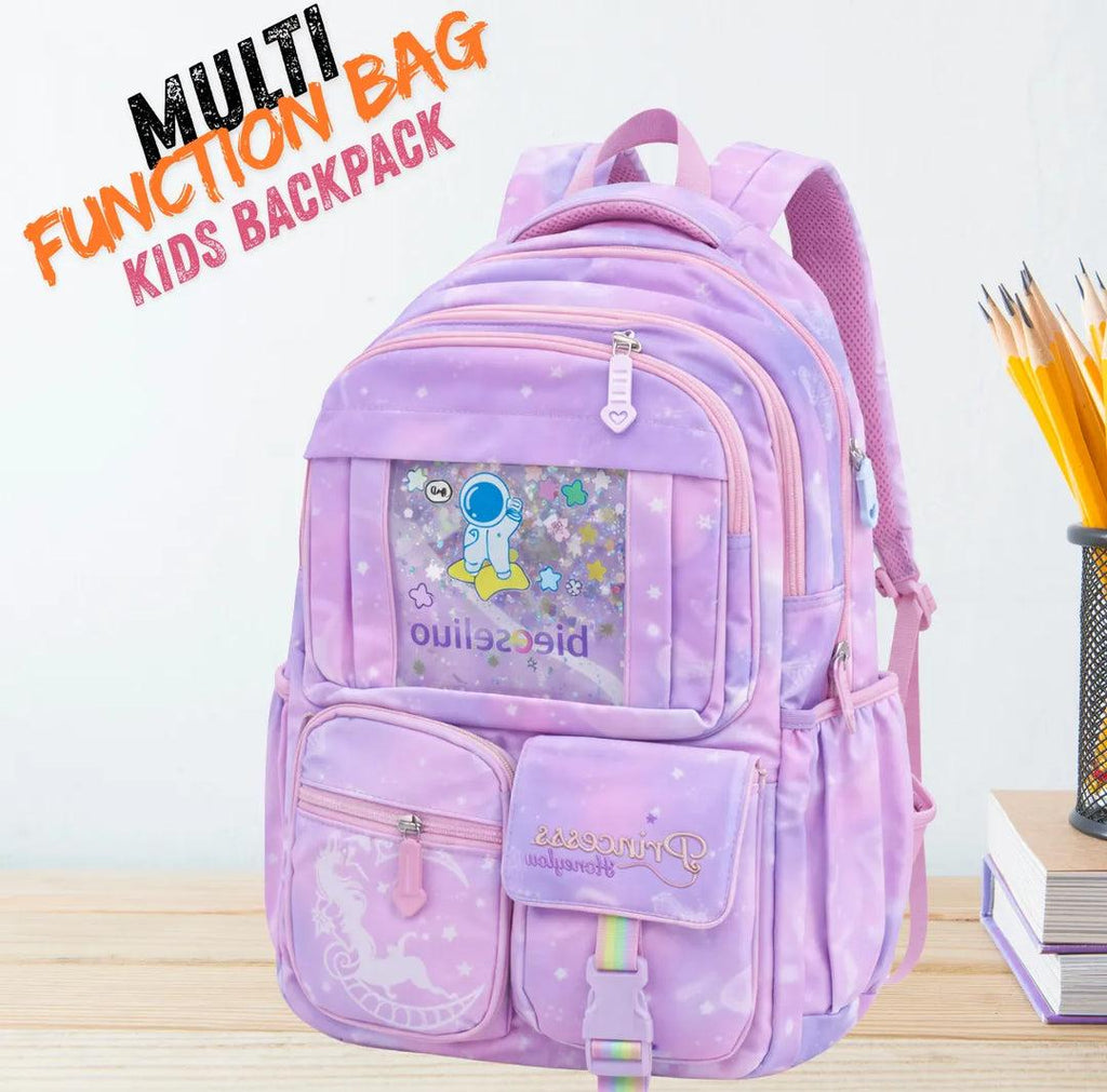 Princess Dream Rainbow School Backpack �Large Capacity Ergonomic Pastel Book Bag for Girls (44?31?13 cm)
