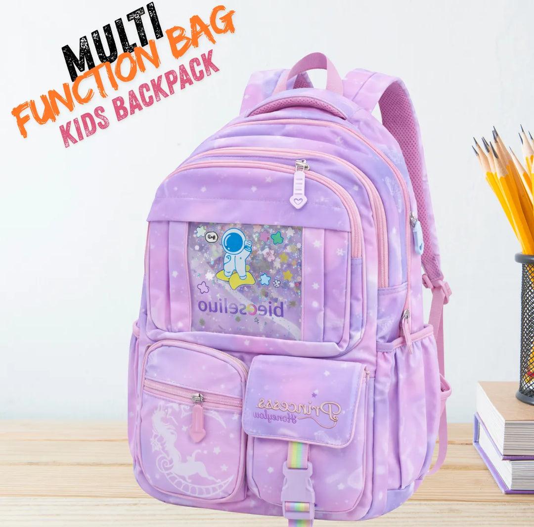 Princess Dream Rainbow School Backpack �Large Capacity Ergonomic Pastel Book Bag for Girls (44?31?13 cm)