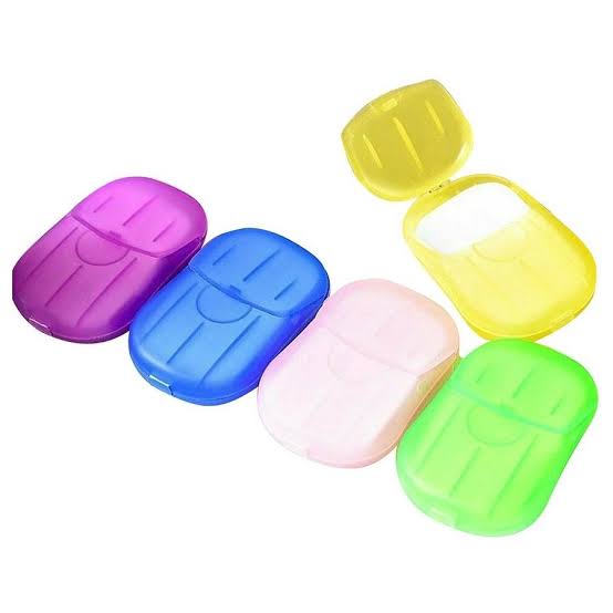 20Pcs Portable Disposable Soap Paper Sheets �Mini Travel Hand Washing Soap Papers for Outdoor, Camping & Hiking