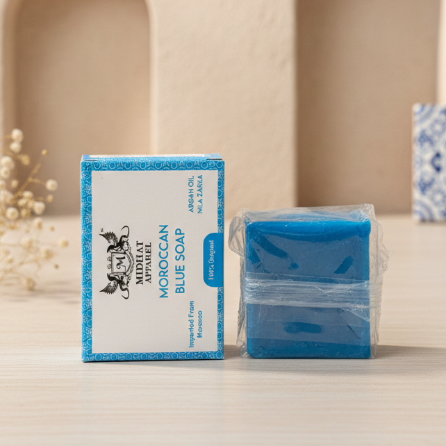 Midhat Apparel Moroccan Blue Soap With Premium Quality Gentle Cleansing And Refreshing Experience For Daily Use