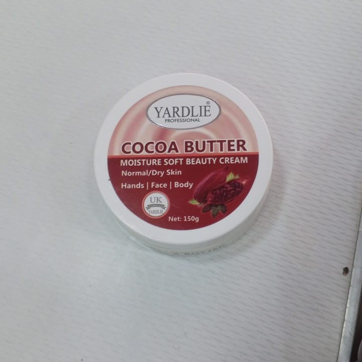 Yardlie Professional Cocoa Butter Moisture Soft Beauty Cream  for Smooth Glowing Skin - 150g