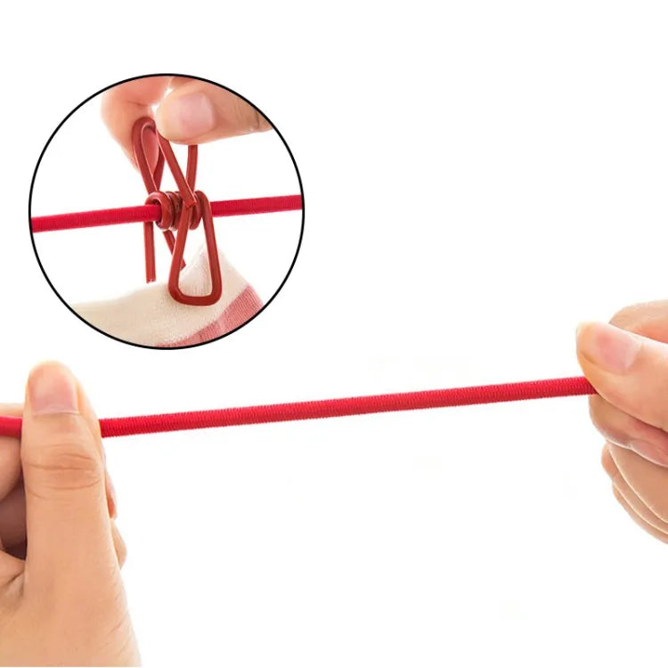 Portable Clothesline Clip - Elastic, Windproof Eco-Friendly Cloth Hanging Rope for Travel Home Use | After stretching it become