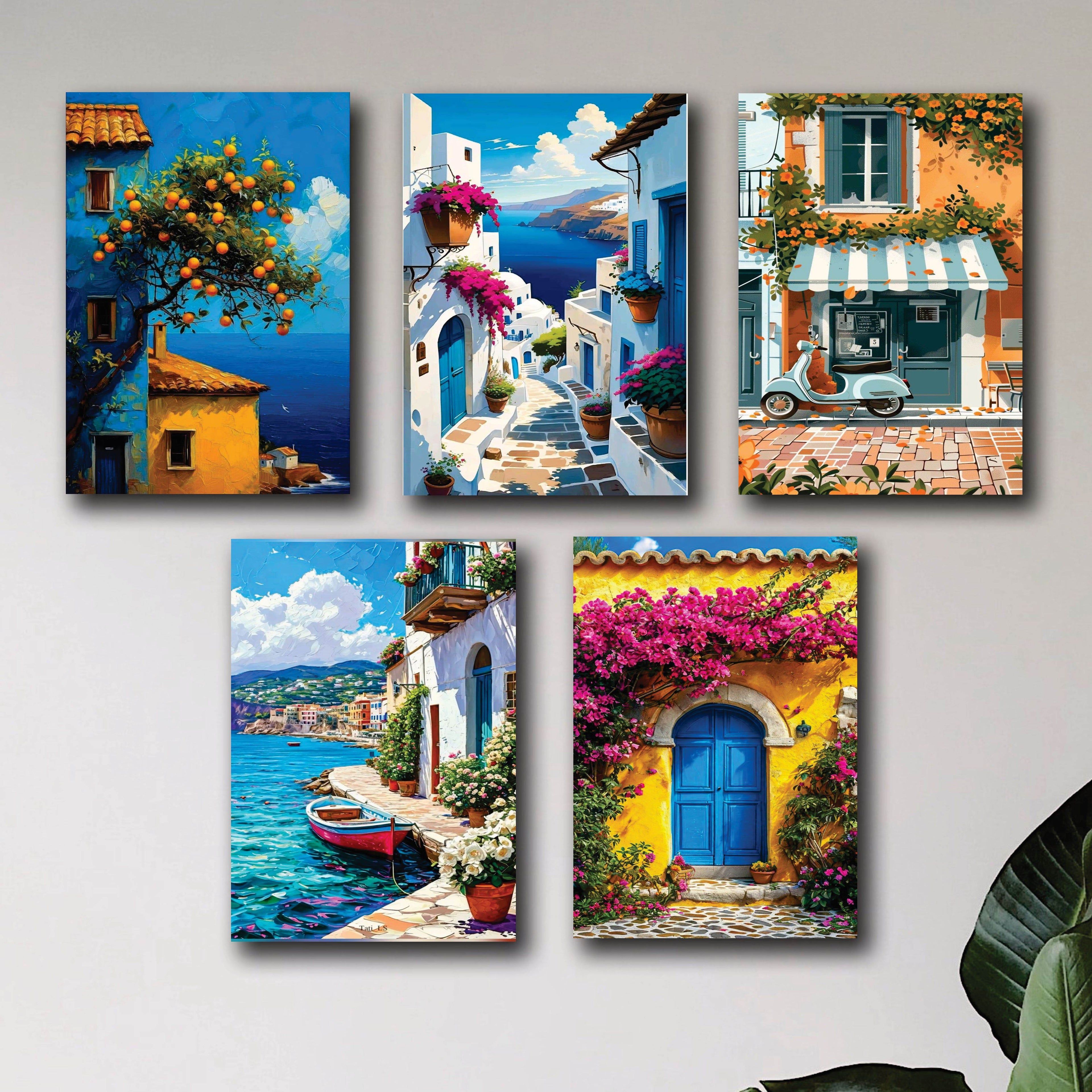 Set of 5 Premium Wall Art Photo Tiles �Modern Home Decor Sets 8x11