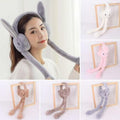 Soft Fluffy Rabbit Ears Headband | Moving Ears Plush Earmuffs | Warm & Cozy �1Pc Random Colour