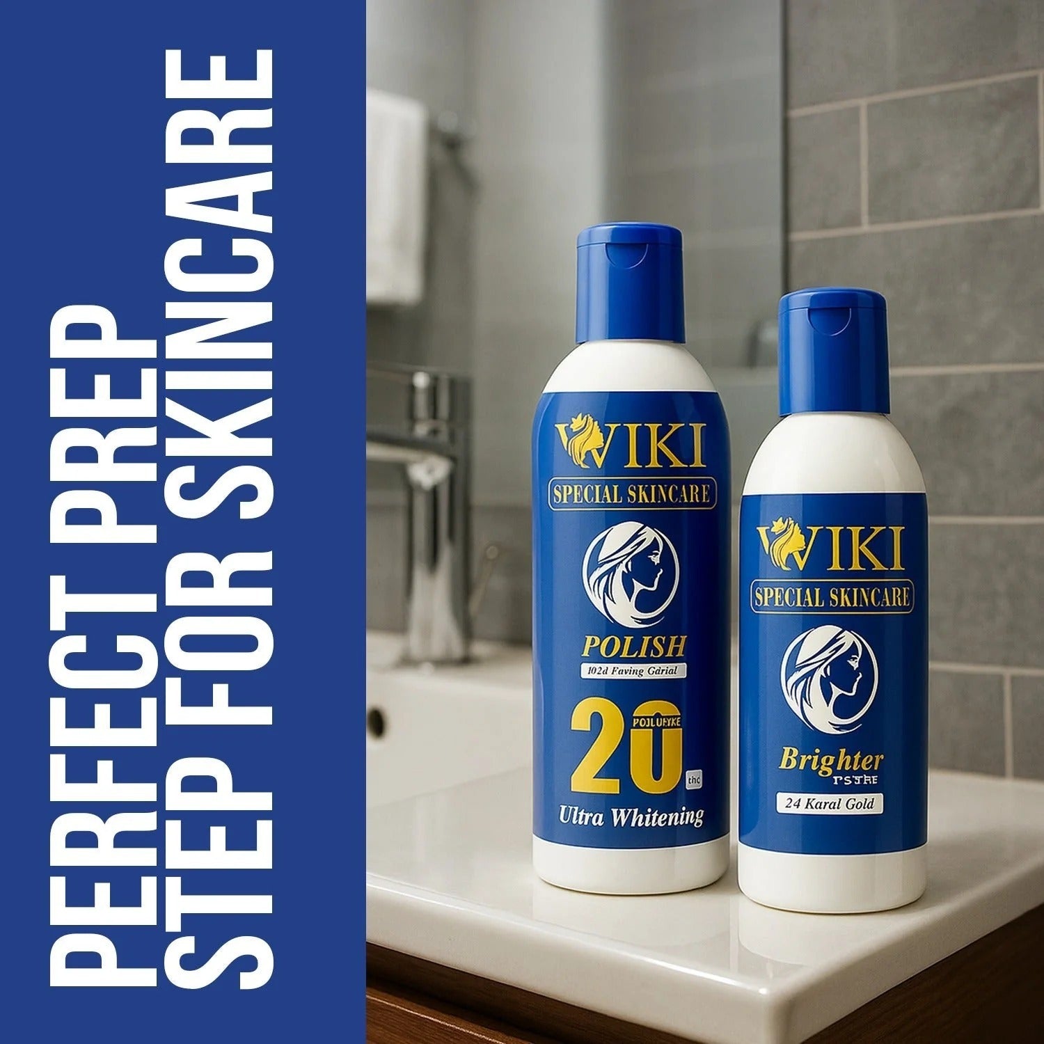 WIKI Special Skin Care Polish With Peeling Cream 200ml & 24K Gold Brighter Powder 100ml �Ultra Whitening Formula