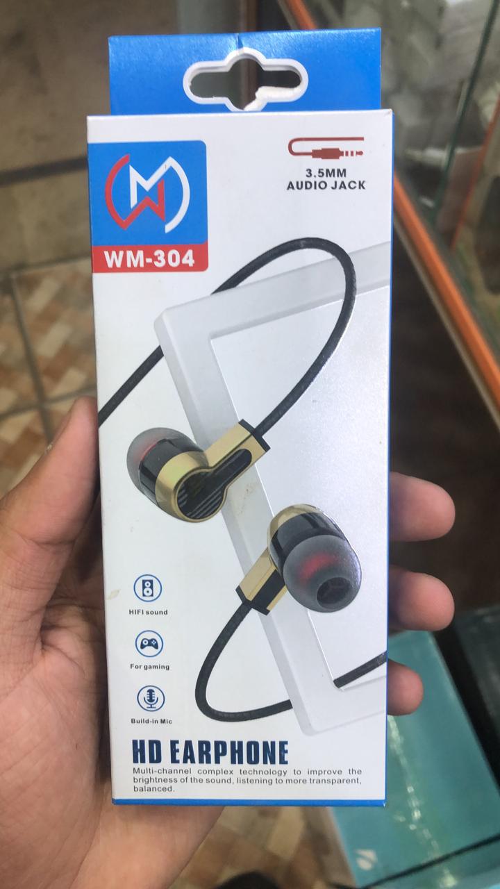 WM-304 Gaming Earphones | 3.5mm Jack | HiFi Sound | Built-in Mic | Comfortable Fit
