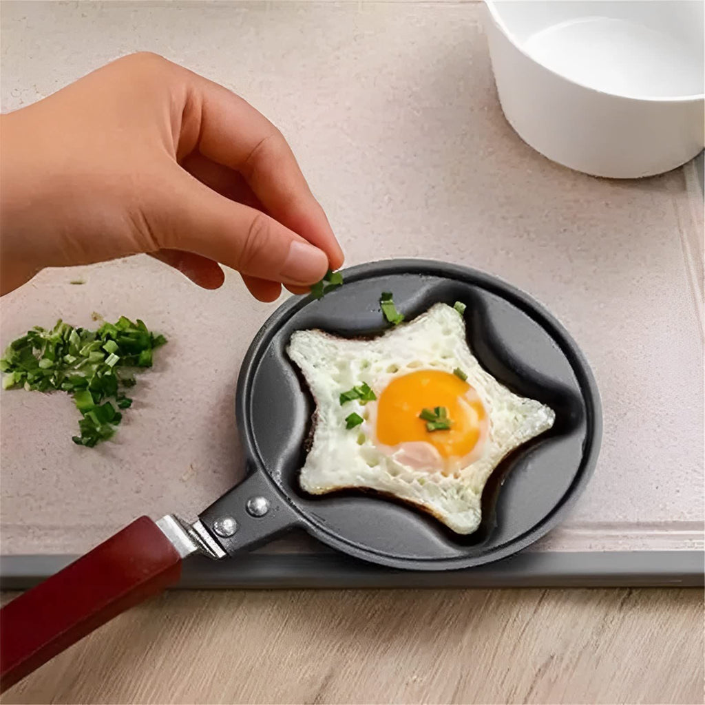 Creative Mini Nonstick Egg Frying Pan �Heart, Flower, Star & Fruit Shaped Egg Mold (Random Design)