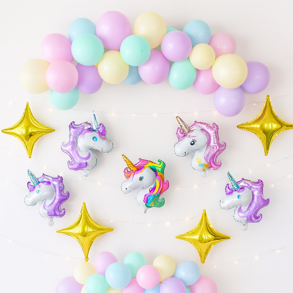 57 Pcs Pastel Unicorn Birthday Decoration Set – photo 5