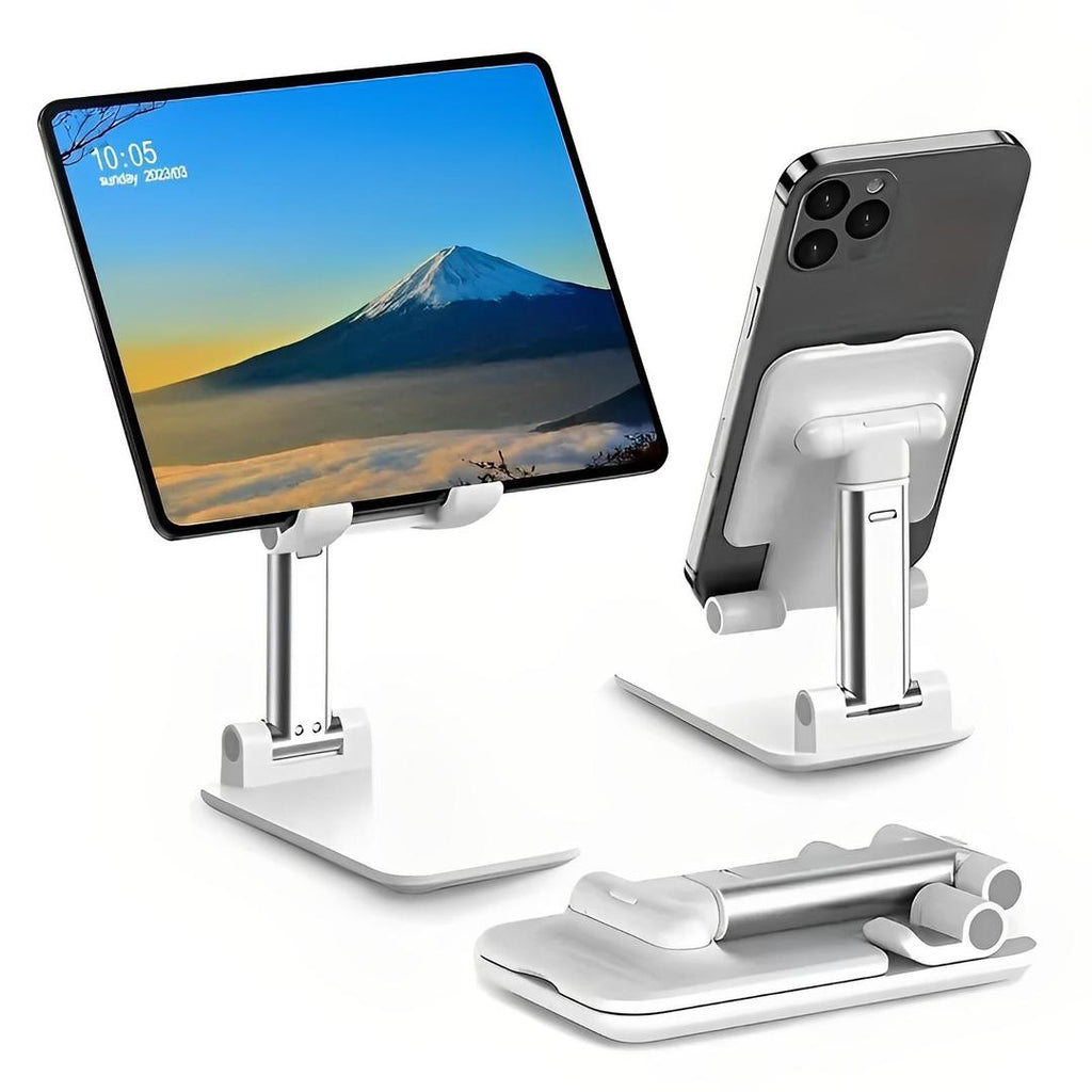 Premium Foldable Desktop Stand �Adjustable Height & Multi-Angle Portable Mount for All Mobiles & Tablets